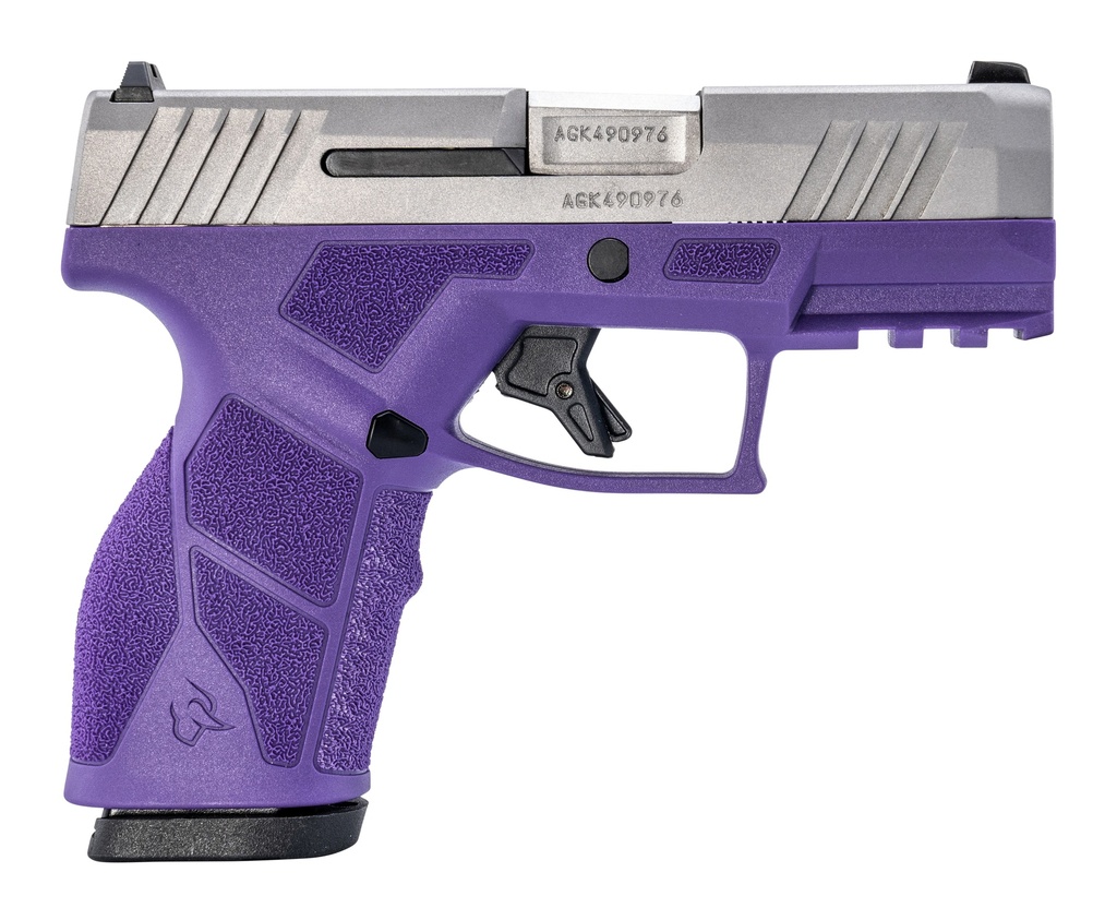 TAURUS 1-GX2939DP-10 GX2  9MM LUGER 10+1 3.37" MATTE STAINLESS STEEL BARREL, MATTE SERRATED STAINLESS STEEL SLIDE, DARK PURPLE POLYMER FRAME W/PICATINNY RAIL, POLYMER GRIP
