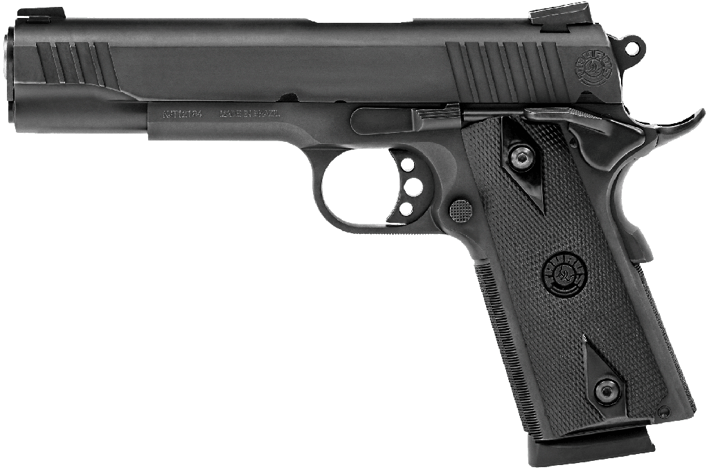 TAURUS 11911019MM 1911  9MM LUGER 9+1 5" BARREL, MATTE BLACK FINISH BEAVERTAIL FRAME, SERRATED MATTE BLACK STEEL SLIDE & CHECKERED POLYMER GRIP INCLUDES MAGAZINE
