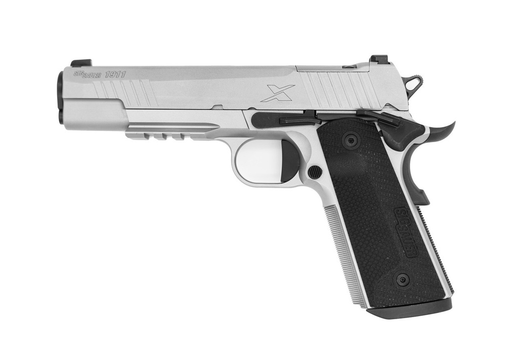 SIG SAUER 1911XR-45-SS 1911  FULL SIZE FRAME 45 ACP 8+1 5" OPTIC READY/SERRATED STAINLESS STEEL SLIDE & FRAME W/BEAVERTAIL & PICATINNY RAIL