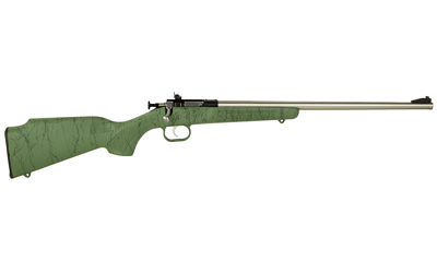 CRICKETT KSA2442 GEN2  YOUTH 22 LR 1RD 16.13" STAINLESS SINGLE SHOT BARREL, STAINLESS STEEL RECEIVER, GREEN W/BLACK WEBBING FIXED SYNTHETIC STOCK