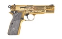 GIRSAN 390488 MC P35  9MM LUGER 15+1 4.87" GOLD PLATED PVD STAINLESS STEEL BARREL, GOLD FINISH ENGRAVED SERRATED STAINLESS STEEL SLIDE, GOLD PLATED STEEL FRAME W/BEAVERTAIL, G10 GRIP