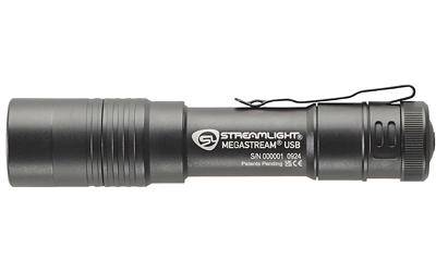 STREAMLIGHT 66210 MEGASTREAM  BLACK ALUMINUM, WHITE LED 150/500/1800 LUMENS, 92-322 METERS BEAM DISTANCE