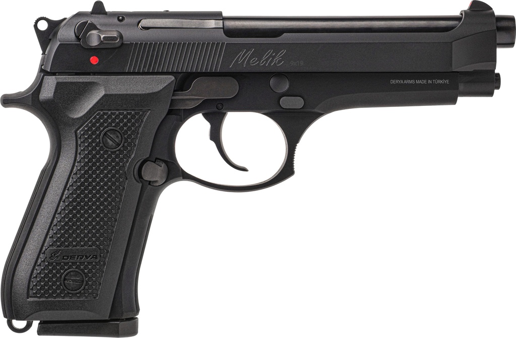 DERYA FIREARMS 15LMELIK9TR MELIK  9MM LUGER 15+1 4.90" BLACK MELONITE STEEL BARREL, BLACK MELONITE SERRATED STEEL SLIDE,  BLACK ALUMINUM FRAME, BLACK POLYMER GRIP