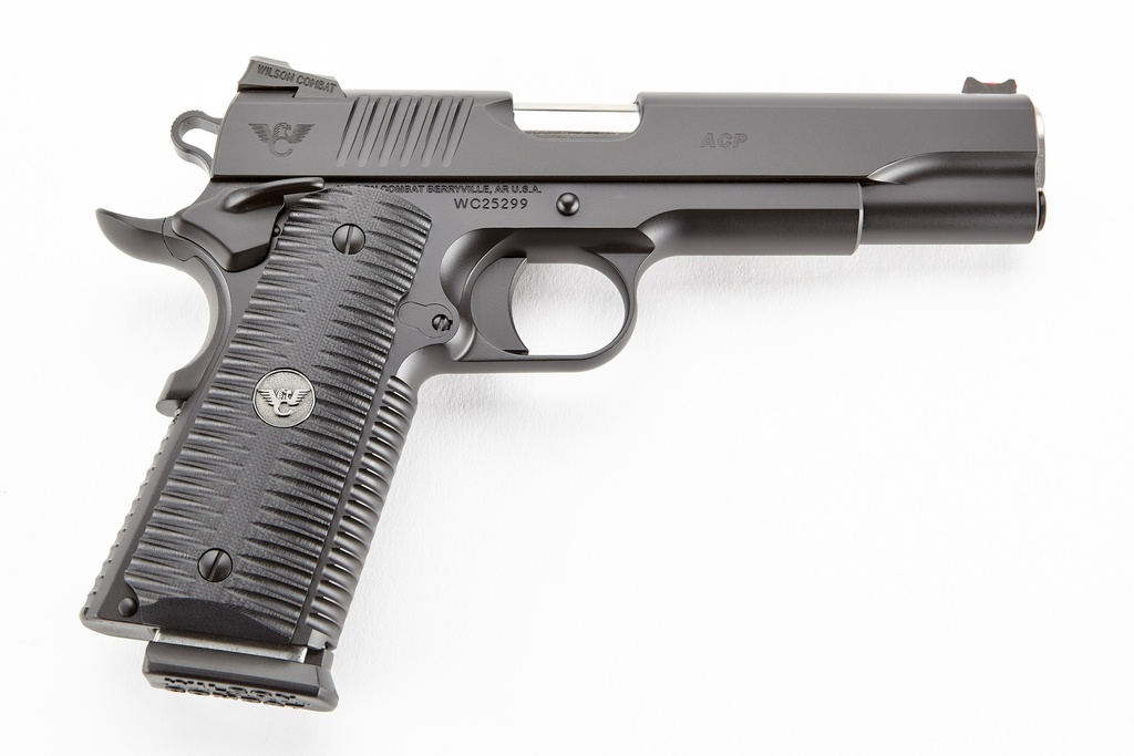 WILSON COMBAT ACPFS9A ACP FULL-SIZE SAO 9MM LUGER 5" 10+1 BLACK ARMOR-TUFF CARBON STEEL FRAME/SLIDE BLACK G10 EAGLE CLAW GRIPS AMBI THUMB SAFETY