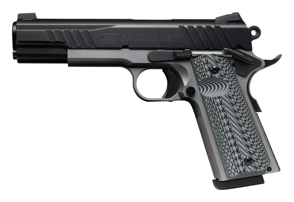 SAV 67201 1911 GOVT 45 5IN BLK/SS  BLK MELONITE