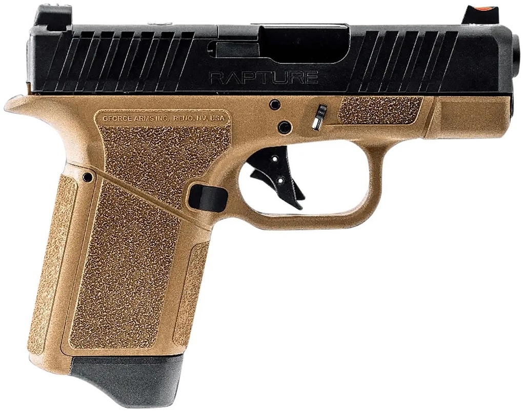 GFORCE ARMS GF932512FB RAPTURE  SUB-COMPACT FRAME 9MM LUGER 12+1 3.25" BLACK STEEL BARREL, BLACK STEEL OPTIC CUT/SERRATED SLIDE, FLAT DARK EARTH CERAKOTE POLYMER FRAME, SHIELD RMSC/RMR FOOTPRINT