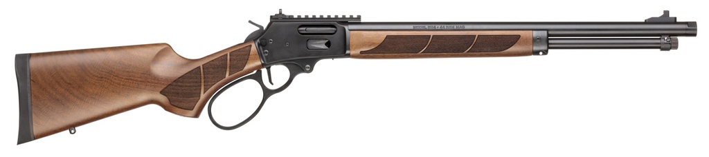 SMITH & WESSON 13810 1854  357 MAG 10+1 19.25" BLACK ARMORNITE THREADED BARREL, BLACK ARMORNITE PICATINNY RAIL STAINLESS STEEL RECEIVER, FIXED W/TEXTURED GRIP PANELS WALNUT STOCK