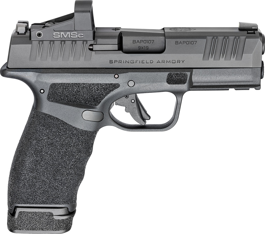 SPRINGFIELD ARMORY HCP9379BOSPSMSC HELLCAT PRO OSP 9MM LUGER 3.70" 15+1, BLACK, PICATINNY RAIL FRAME, SERRATED OPTIC CUT SLIDE, SHIELD RED DOT