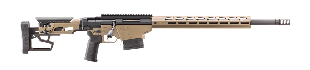 RUGER 18104 PRECISION  308 WIN 10+1 20" BLACK THREADED BARREL, SMOKED BRONZE CERAKOTE PICATINNY RAIL STEEL RECEIVER, M-LOK HANDGUARD, ADJ FOLDING BLACK STOCK, MAGPUL K2-XL GRIP