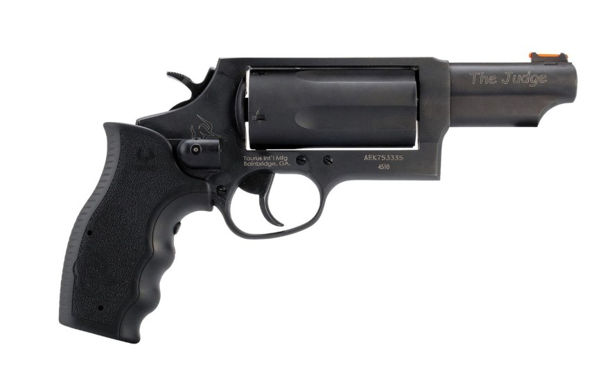 TAURUS 2-441031TVL JUDGE W/LASER COMPACT 45 COLT (LONG COLT) 410 BORE 5RD 3" MATTE BLACK ALLOY STEEL BARREL, CYLINDER & FRAME, VIRIDIAN LASER, TRANSFER BAR SAFETY