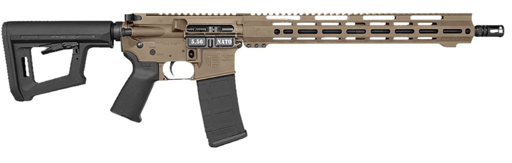 DIAMONDBACK DB1718K061 DB15 CARBON SERIES 5.56 NATO 30+1 16" BLACK NITRIDE THREADED BARREL, FLAT DARK EARTH CERAKOTE PICATINNY RAIL ALUMINUM RECEIVER, ADJUSTABLE BLACK SYNTHETIC STOCK, MAGPUL MOE GRIP