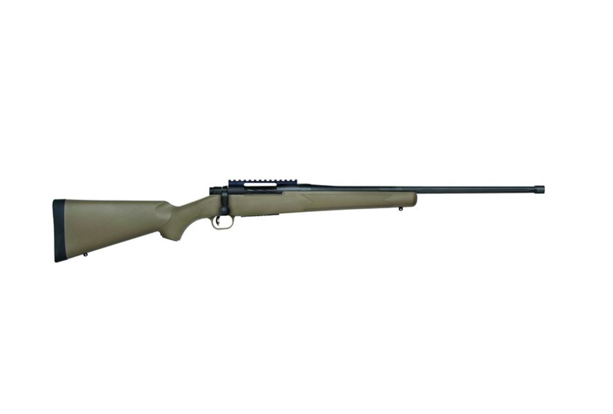 MOSSBERG 28255 PATRIOT PREDATOR FULL SIZE 350 LEGEND 4+1 20" MATTE BLUED FLUTED THREADED BARREL, MATTE BLUED PICATINNY RAIL RECEIVER, FIXED FLAT DARK EARTH SYNTHETIC STOCK