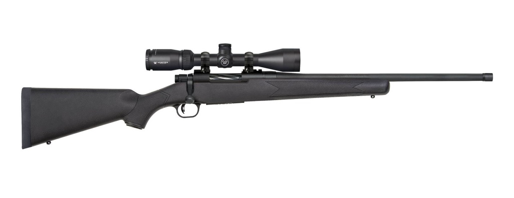 MOSSBERG 28250 PATRIOT W/OPTIC 400 LEGEND 4+1 20" MATTE BLUED THREADED BARREL, MATTE BLUED DRILLED & TAPPED RECEIVER, FIXED BLACK SYNTHETIC STOCK, VORTEX CROSSFIRE II 3-9X40MM