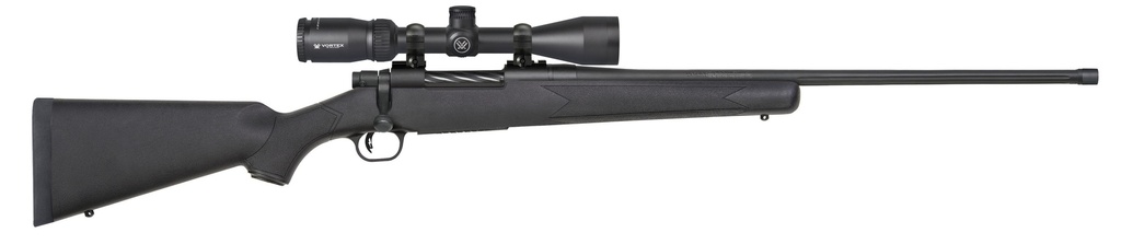 MOSSBERG 28247 PATRIOT W/OPTIC 350 LEGEND 4+1 22" MATTE BLUED FLUTED THREADED BARREL, MATTE BLUED DRILLED & TAPPED RECEIVER, FIXED BLACK SYNTHETIC STOCK, VORTEX CROSSFIRE II 3-9X40MM