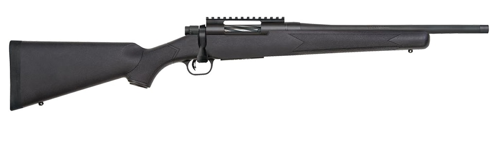 MOSSBERG 28227 PATRIOT CARBINE 22-250 REM 5+1 18" MATTE BLUED THREADED BULL BARREL, MATTE BLUED PICATINNY RAIL RECEIVER, BLACK FIXED SYNTHETIC STOCK