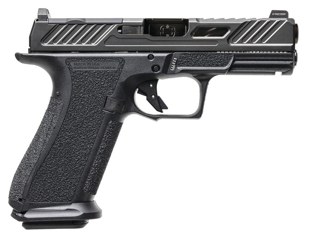 SHADOW SYSTEMS SS3040CA XR920 ELITE 9MM 10+1 BLACK BLACK NITRIDE OPTIC CUT/SERRATED/WINDOW CUT STAINLESS STEEL SLIDE BLACK BLACK INTERCHANGEABLE BACKSTRAP GRIP *CA COMPLIANT