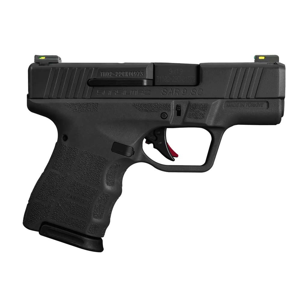 SAR USA SAR9SCBL SAR9 SC  SUB-COMPACT FRAME 9MM LUGER 12+1 3.30" BLACK STEEL BARREL, BLACK STEEL OPTIC READY/PORTED/SERRATED SLIDE, BLACK POLYMER FRAME, INTERCHANGEABLE BACKSTRAP GRIP