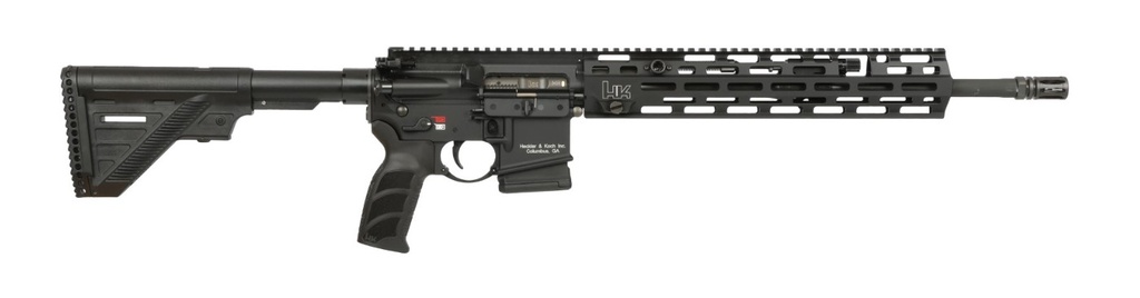 HK 81000828 MR556 A4 5.56X45MM 10+1 16.50" BLACK THREADED BARREL, BLACK PICATINNY RAIL, M-LOK HANDGUARD, 6 POSITION BLACK SYNTHETIC STOCK, AMBIDEXTROUS