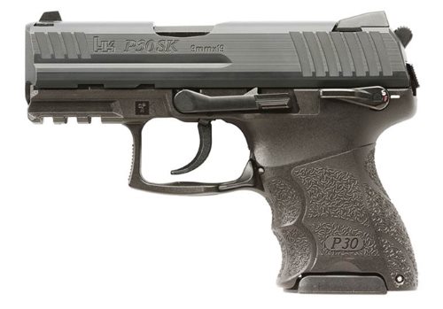 HK 81001109 P30SK V3 SUB-COMPACT FRAME 9MM LUGER 12+1/15+1 3.27" STEEL BARREL, BLACK CERAKOTE SERRATED STEEL SLIDE, BLACK POLYMER FRAME W/PICATINNY RAIL, AMBIDEXTROUS