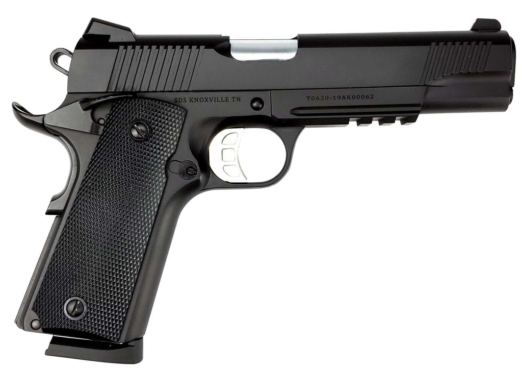 TISAS 10100529 1911 DUTY 45 ACP 8+1 5" BLACK STEEL BARREL, BLACK SERRATED STEEL SLIDE, BLACK CERAKOTE STEEL FRAME W/ACCESSORY RAIL & BEAVERTAIL, AMBIDEXTROUS