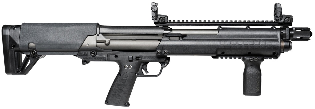 KEL-TEC KSGBLKD KSG DEFENDER BULLPUP FRAME 12 GAUGE PUMP 3" 7+1 18.50" BLACK STEEL BARREL, BLACK PICATINNY RAIL ALUMINUM RECEIVER, BLACK ADJ CHEEK RISER POLYMER STOCK, BLACK MAGPUL VERTICAL GRIP