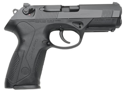 BERETTA USA JXF5F25 PX4 STORM  FULL SIZE FRAME 45 ACP 10+1, 4.10" BLACK STEEL BARREL, BLACK BRUNITON SERRATED STEEL SLIDE, BLACK POLYMER FRAME W/PICATINNY RAIL, AMBIDEXTROUS