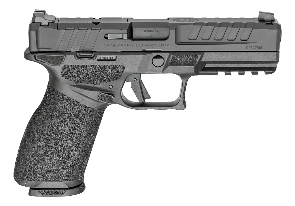 SPRINGFIELD ARMORY EC9459BMSLCU ECHELON  9MM LUGER 10+1 4.50" BLACK MELONITE STEEL BARREL, BLACK MELONITE OPTIC READY/SERRATED STEEL SLIDE, BLACK POLYMER FRAME W/PICATINNY RAIL