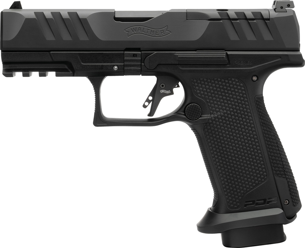 WALTHER ARMS 4796040 PDP F-SERIES PRO 9MM LUGER 18+1 4" BLACK STEEL BARREL, BLACK SERRATED/OPTIC READY STEEL SLIDE, BLACK POLYMER FRAME W/PICATINNY RAIL, MEDIUM BACKSTRAP GRIP