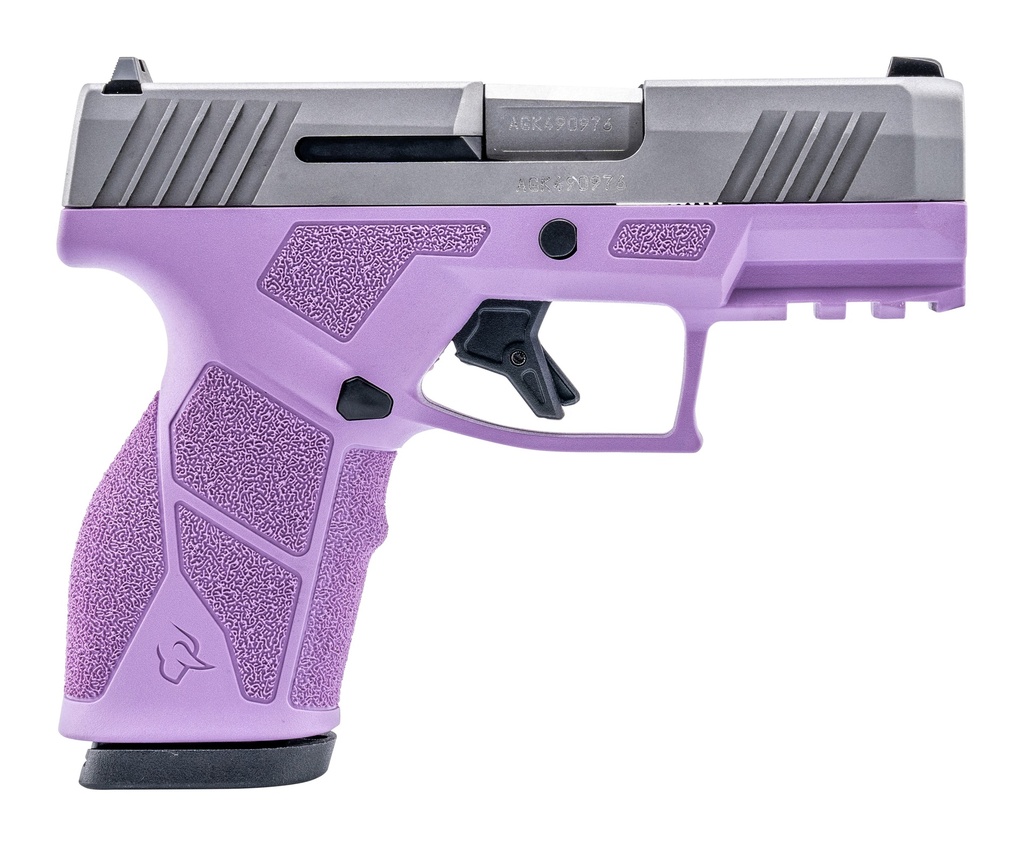 TAURUS 1-GX2939LP GX2  9MM LUGER 13+1 3.37" MATTE STAINLESS STEEL BARREL, MATTE SERRATED STAINLESS STEEL SLIDE, LIGHT PURPLE POLYMER FRAME W/PICATINNY RAIL, POLYMER GRIP