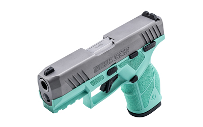 TAURUS 1-GX2939C GX2  9MM LUGER 13+1 3.37" MATTE STAINLESS STEEL BARREL, MATTE SERRATED STAINLESS STEEL SLIDE, CYAN POLYMER FRAME W/PICATINNY RAIL, POLYMER GRIP