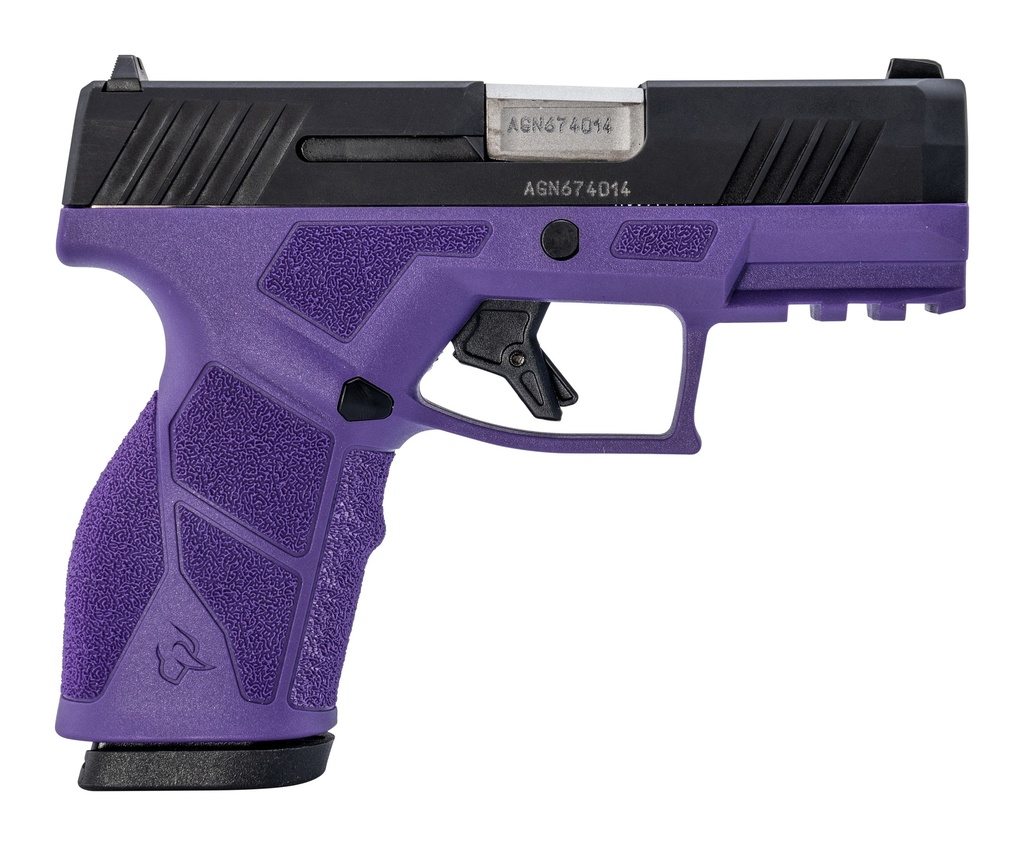 TAURUS 1-GX2931DP GX2  9MM LUGER 13+1 3.37" MATTE STAINLESS STEEL BARREL, MATTE BLACK SERRATED STAINLESS STEEL SLIDE, DARK PURPLE POLYMER FRAME W/PICATINNY RAIL, POLYMER GRIP