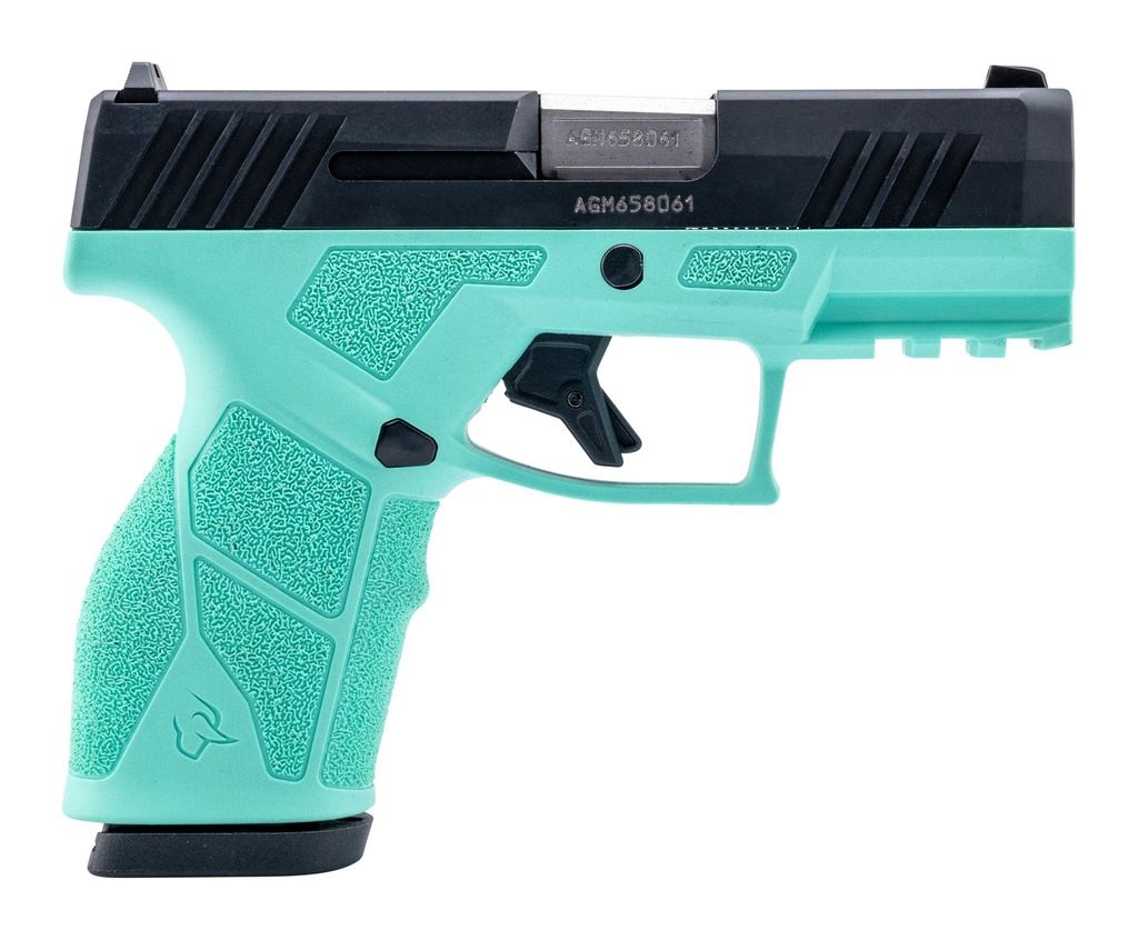 TAURUS 1-GX2931C GX2  9MM LUGER 13+1 3.37" MATTE STAINLESS STEEL BARREL, MATTE BLACK SERRATED STAINLESS STEEL SLIDE, CYAN POLYMER FRAME W/PICATINNY RAIL, POLYMER GRIP