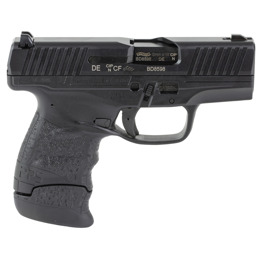 WALTHER ARMS 28902532 PPS M2 ECO SUB-COMPACT FRAME 9MM LUGER 8+1 3.20" BLACK STEEL BARREL, SERRATED SLIDE, BLACK POLYMER FRAME & GRIP