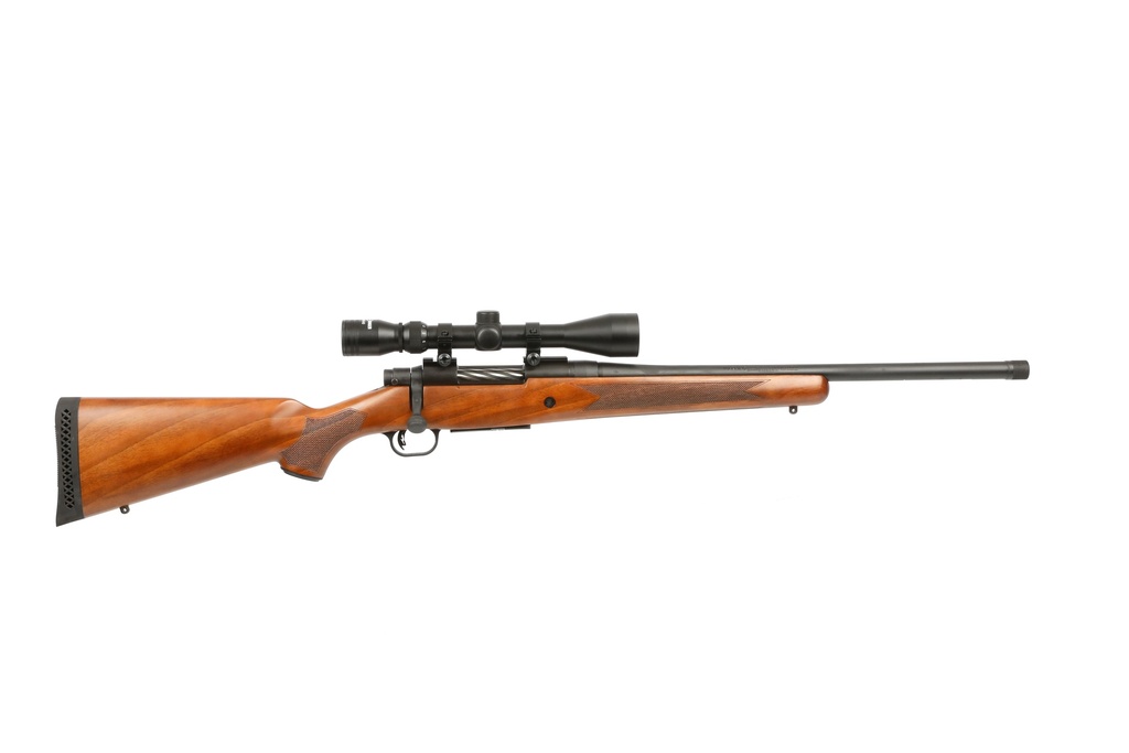 MOSSBERG 28213 PATRIOT  FULL SIZE 400 LEGEND 4+1 20" MATTE BLUED FLUTED THREADED BARREL, DRILLED & TAPPED MATTE BLUED STAINLESS STEEL RECEIVER, WALNUT FIXED WOOD STOCK 3-9X40MM DUPLEX, RIGHT HAND