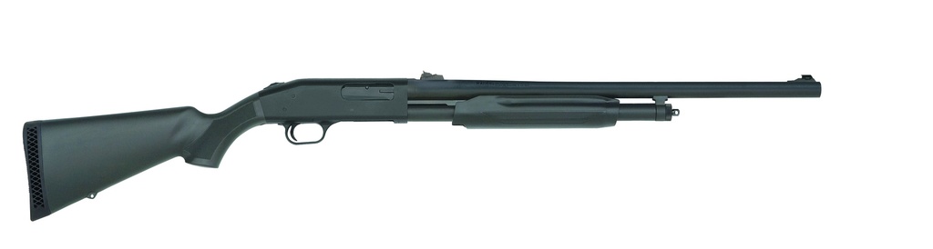 MOSSBERG 56424 500 SLUGSTER 12 GAUGE PUMP 3" 5+1 24" MATTE BLUED STEEL BARREL, MATTE BLUED RECEIVER, FIXED SYNTHETIC STOCK