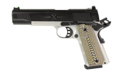 TISAS 10100803 1911 D10 FO FULL SIZE FRAME 10MM AUTO 8+1 5" HARD CHROME PLATED STEEL BARREL, BLACK CERAKOTE STEEL SERRATED SLIDE, STAINLESS STEEL FRAME W/BEAVERTAIL, BLACK/TAN G10 GRIP