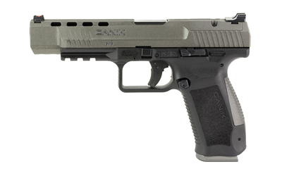 CANIK HG4192GN TP9 SFX 9MM LUGER 10+1 5.20" TUNGSTEN GRAY MATCH GRADE BARREL, BLACK LIGHTENING CUT/OPTIC CUT/SERRATED STEEL SLIDE, BLACK POLYMER FRAME W/PICATINNY RAIL, INTERCHANGEABLE BACKSTRAP GRIP