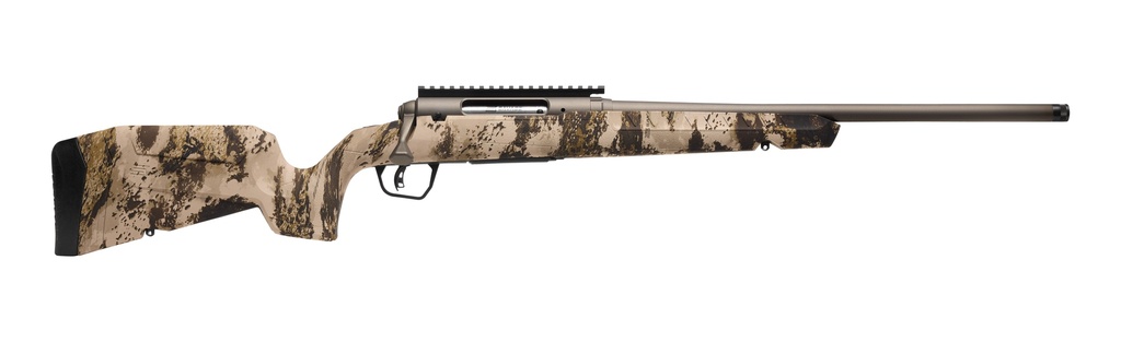SAVAGE ARMS 32340 AXIS 2 PRO COMPACT 7MM-08 REM 4+1 20" GUN METAL BRONZE CERAKOTE HEAVY SPORTER THREADED BARREL & PICATINNY RAIL CARBON STEEL RECEIVER, FIXED WESTERN CAMO SYNTHETIC STOCK, RIGHT HAND