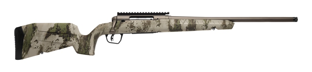 SAVAGE ARMS 32304 AXIS 2 PRO COMPACT 7MM-08 REM 4+1 20" GUN METAL BRONZE CERAKOTE HEAVY THREADED BARREL & PICATINNY RAIL CARBON STEEL RECEIVER, FIXED WOODLAND CAMO SYNTHETIC STOCK, RIGHT HAND