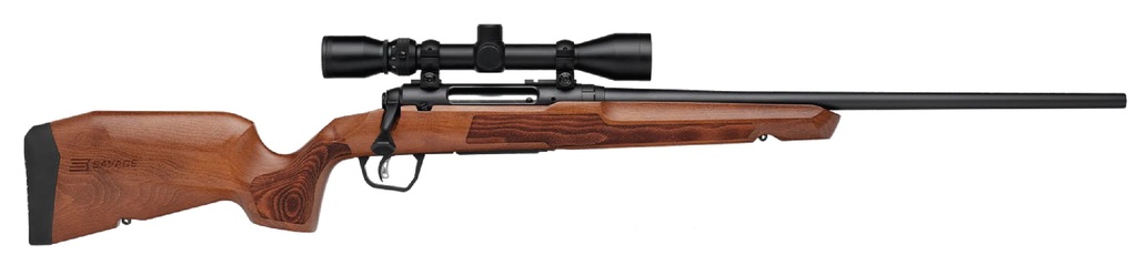 SAVAGE ARMS 32261 AXIS 2 XP COMBO 7MM-08 REM 4+1 22" MATTE BLACK SPORTER BARREL & DRILLED & TAPPED CARBON STEEL RECEIVER, ERGONOMIC HARDWOOD STOCK, RIGHT HAND, BORESIGHTED 3-9X40MM SCOPE