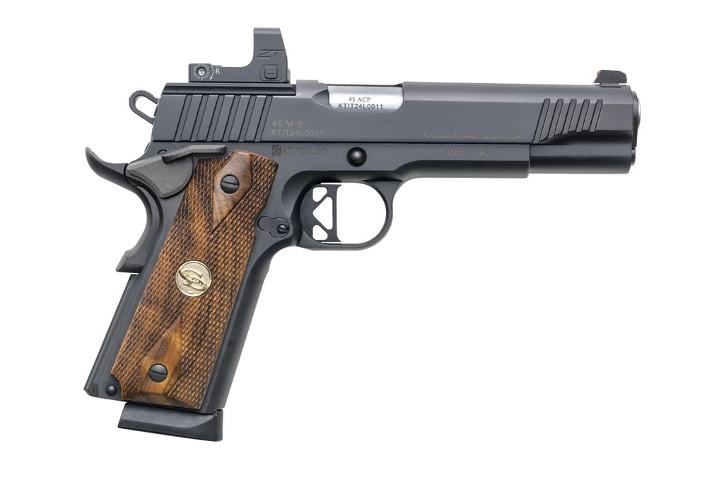 CHARLES DALY 440213 SUPERIOR  45 ACP 10+1 5" STAINLESS STEEL BARREL, BLACK SERRATED STEEL SLIDE, BLACK STEEL FRAME W/BEAVERTAIL, WALNUT DIAMOND CHECKERED GRIP, ZEROTECH RED DOT
