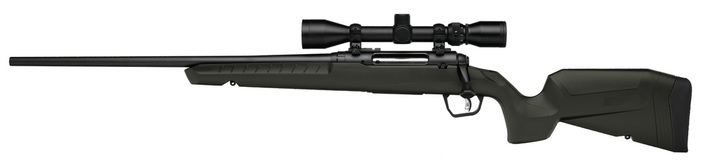SAVAGE ARMS 32186 AXIS 2 XP COMBO FULL SIZE 7MM-08 REM 4+1 22" BLACK SPORTER BARREL, BLACK CARBON STEEL RECEIVER DRILLED & TAPPED, OD GREEN FIXED SYNTHETIC STOCK, WEAVER 3-9X40MM SCOPE, LEFT HAND