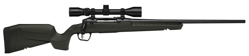 SAVAGE ARMS 32151 AXIS 2 XP COMBO FULL SIZE 243 WIN 4+1 22" BLACK SPORTER BARREL, BLACK CARBON STEEL RECEIVER DRILLED & TAPPED, OD GREEN FIXED SYNTHETIC STOCK, WEAVER 3-9X40MM SCOPE, RIGHT HAND