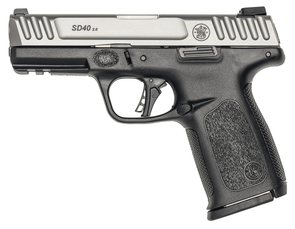 SMITH & WESSON 13936 SD40 2.0 COMPACT FRAME 40 S&W 14+1 4" STAINLESS STEEL BARREL, SATIN SERRATED STAINLESS STEEL SLIDE, BLACK POLYMER FRAME W/PICATINNY RAIL, TEXTURED GRIP