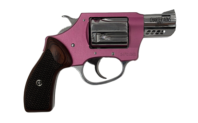 CHARTER ARMS 53805 COYOTE  380 ACP 5 SHOT 2" HIGH POLISHED PORTED BARREL, HIGH POLISHED CYLINDER, PINK ALUMINUM FRAME, ROSEWOOD CHECKERED GRIP, EXPOSED HAMMER