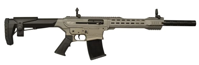 GFORCE ARMS GF251220TG GF25  12 GAUGE SEMI-AUTO 3" 5+1 20" TUNGSTEN CERAKOTE THREADED BARREL, TUNGSTEN CERAKOTE RECEIVER, BLACK SYNTHETIC STOCK
