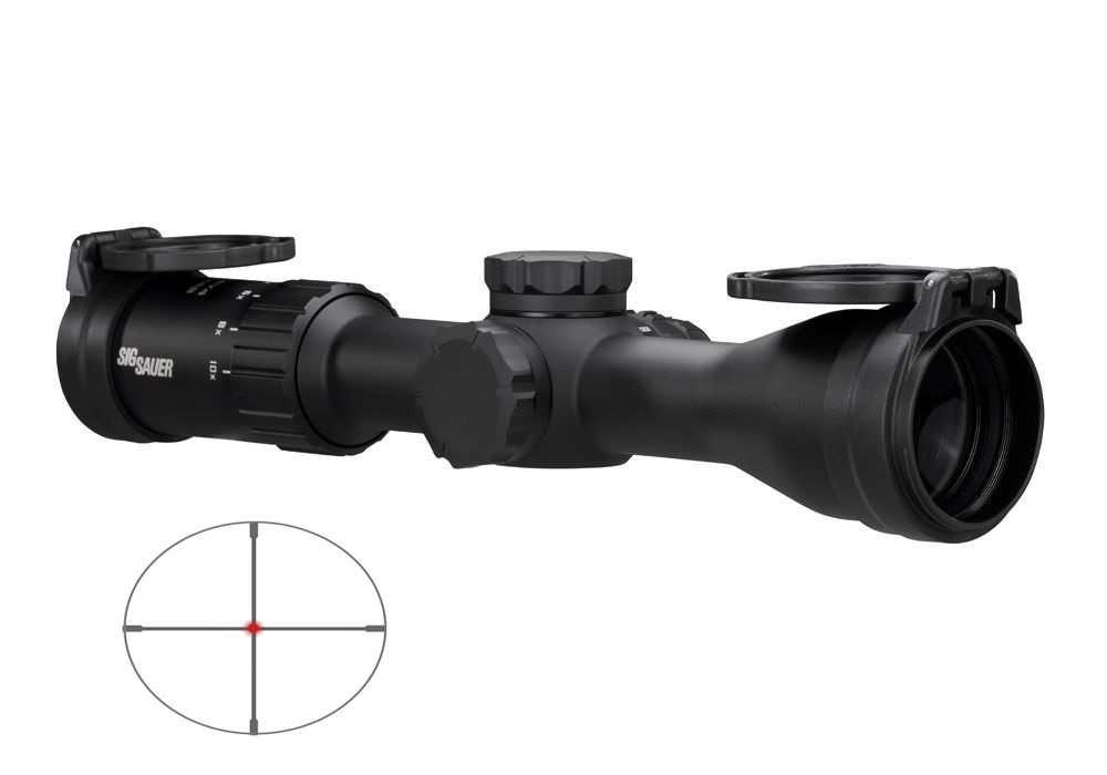 SIG SAUER ELECTRO-OPTICS SOW42004 WHISKEY4  BLACK 2.5-10X 42MM 30MM TUBE ILLUMINATED HELLFIRE QUADPLEX RETICLE