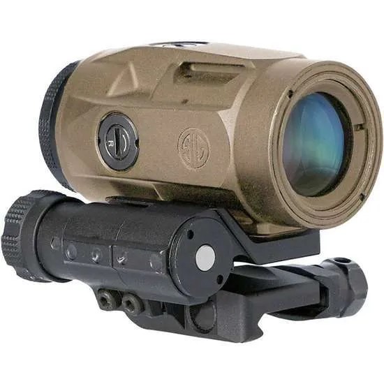 SIG SAUER ELECTRO-OPTICS SOJ3M011 JULIET3-MICRO MAGNIFIER FLAT DARK EARTH 3X 22 MM 90 DEGREE PUSH BUTTON FLIP-TO-SIDE MOUNT