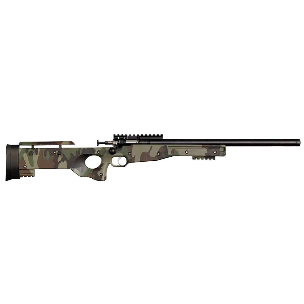 CRICKETT KSA2150-M81 PRECISION  FULL SIZE 22 LR SINGLE SHOT 16.10" BLUED THREADED BULL BARREL, BLUED CRICKETTINNY RAIL STEEL RECEIVER, M81 WOODLAND CAMO SYNTHETIC ADJ LOP STOCK
