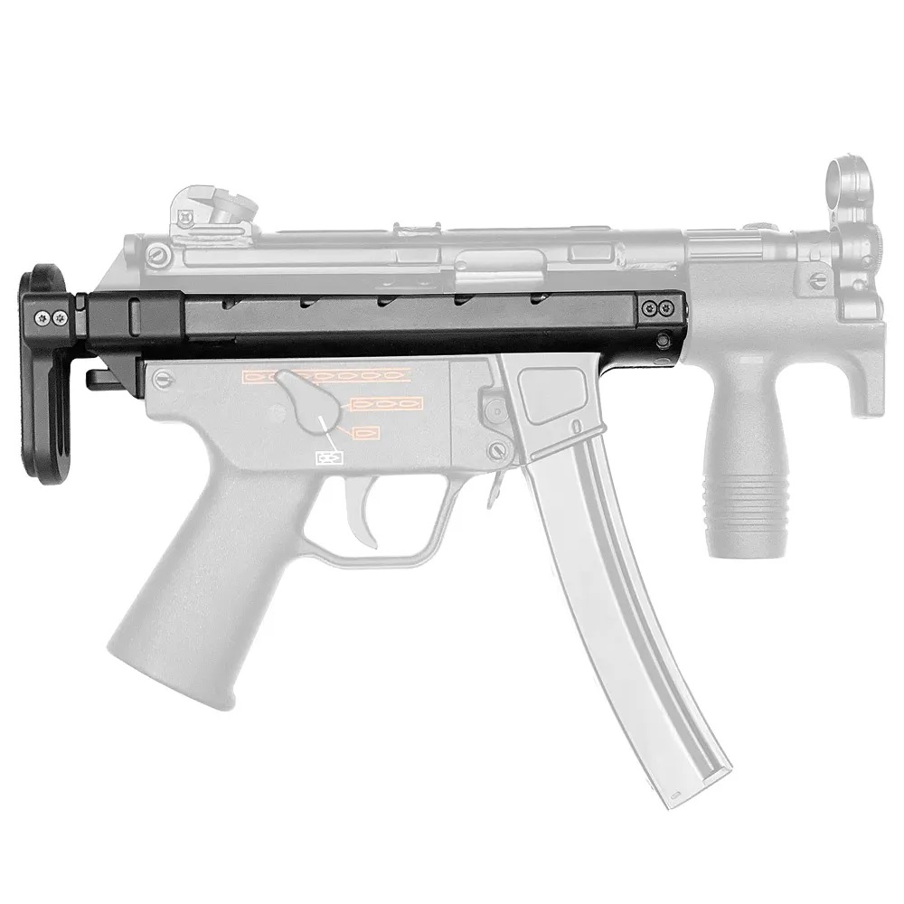 B&T FIREARMS 200598 TELESCOPIC STOCK FOR MP5-K  BLACK 5 POSITION